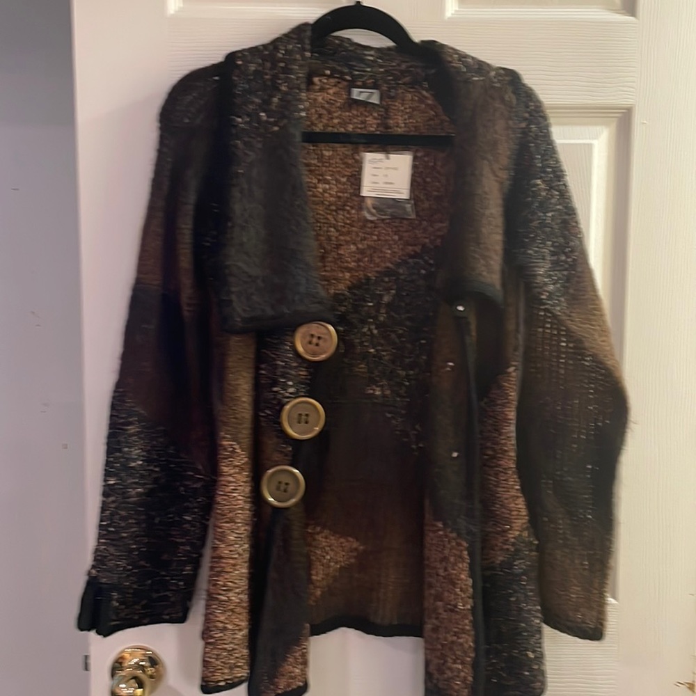 Z brown long cardigan sweater